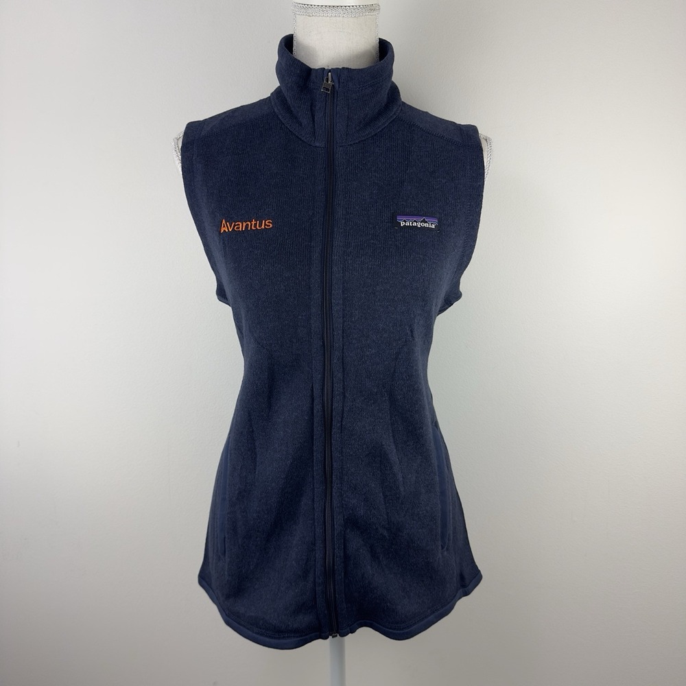 Patagonia Women's Fleece Vest – Style NENA – Size M – Navy – "Avantra" Logo